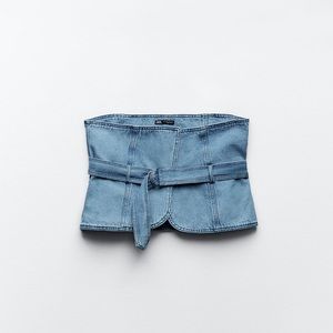Zara Denim Wide Belt - Size XS-S - NWT
